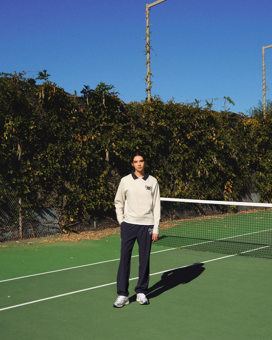 (image for) Generous Racquet Club Collared Sweatshirt, Relaxed Fit